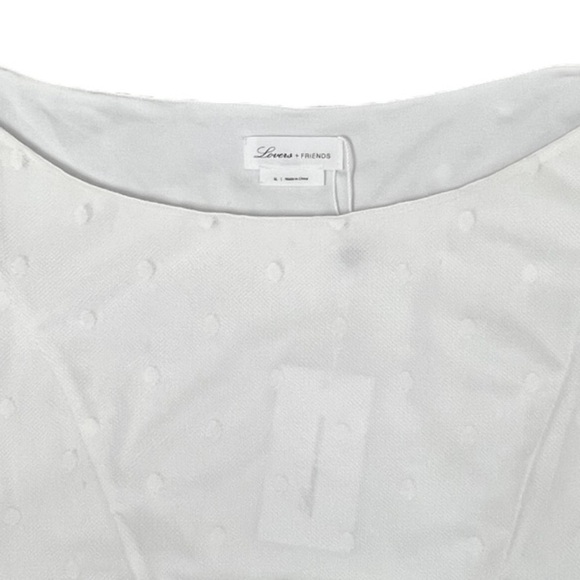 Lovers + Friends Ivory Mesh Dot Overlay Long Sleeve Dress - Size XL - Picture 9 of 13